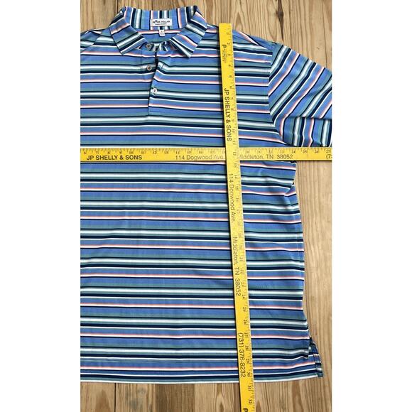 Peter Millar Polo Shirt L Multi Striped Summer Comfort Golf Performance Preppy - Picture 6 of 6